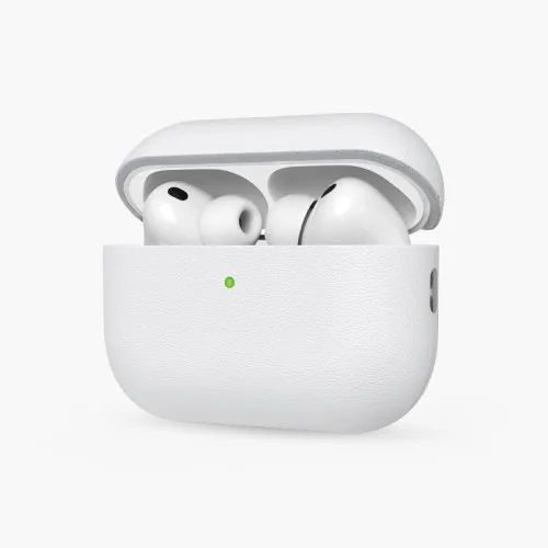Чехол защитный Keephone Rocca кожаный AirPods 4 Белый