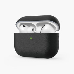 Чехол защитный Keephone Rocca кожаный AirPods 4 Чёрный