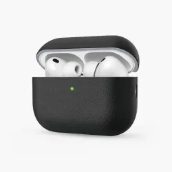 Чехол защитный Keephone Rocca кожаный AirPods 4 Чёрный
