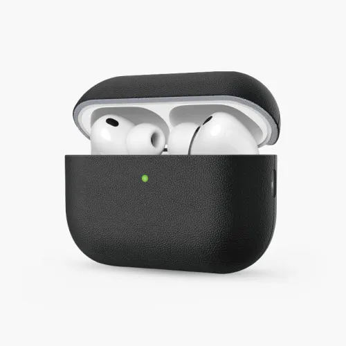 Чехол защитный Keephone Rocca кожаный AirPods Pro 2 Чёрный