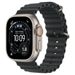 Apple Watch Ultra 4 49мм Океаническая петля (Натуральный титан/Чёрный)