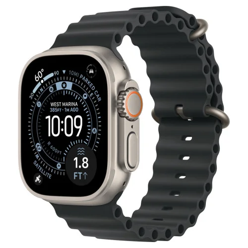 Apple Watch Ultra 4 49мм Океаническая петля (Натуральный титан/Чёрный)