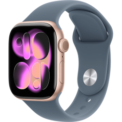 Apple Watch 11 46mm Sport Band (розовое золото/синий)