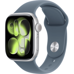 Apple Watch 11 42mm Sport Band (серебристый/синий)