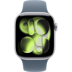 Apple Watch 11 42mm Sport Band (серебристый/синий)