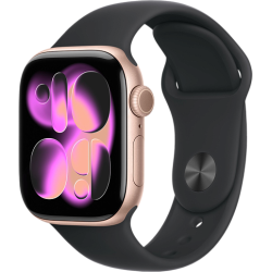 Apple Watch 11 46mm Sport Band (розовое золото/черный)