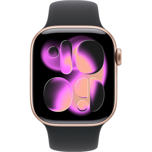 Apple Watch 11 46mm Sport Band (розовое золото/черный)