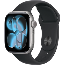 Apple Watch 11 42mm Sport Band (серый космос/черный)