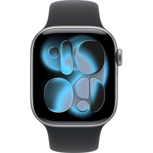 Apple Watch 11 46mm Sport Band (серый космос/черный)