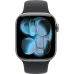Apple Watch 11 46мм Спортивный ремешок (Серый космос/Чёрный)