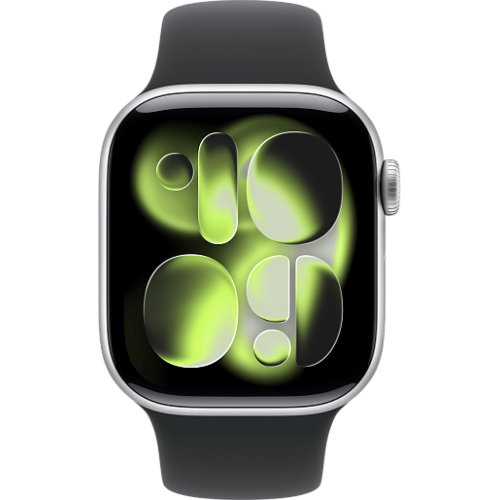 Apple Watch 11 42mm Sport Band (серебристый/черный)