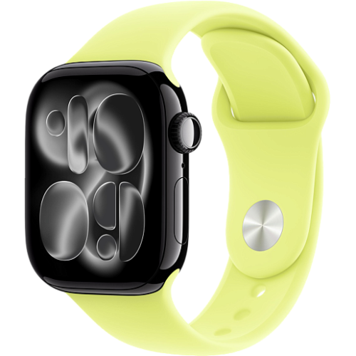 Apple Watch 11 42mm Sport Band (черный/желтый)