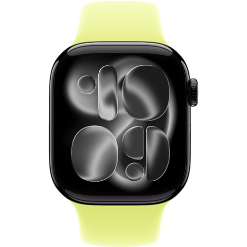Apple Watch 11 42mm Sport Band (черный/желтый)