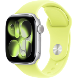 Apple Watch 11 42mm Sport Band (серебристый/желтый)