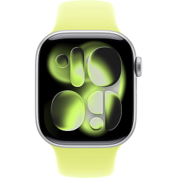 Apple Watch 11 42mm Sport Band (серебристый/желтый)