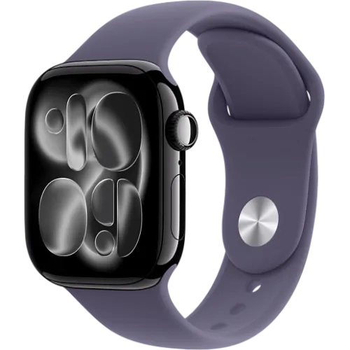 Apple Watch 11 42мм Спортивный ремешок (Чёрный/Фиолетовый)