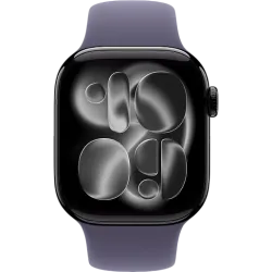 Apple Watch 11 42мм Спортивный ремешок (Чёрный/Фиолетовый)