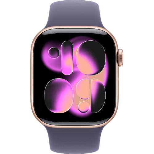 Apple Watch 11 42mm Sport Band (розовое золото/фиолетовый)
