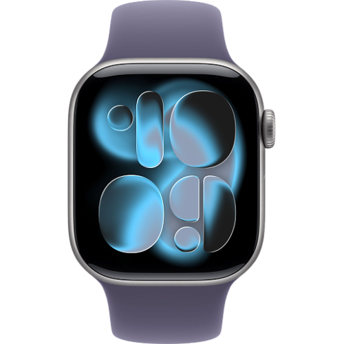 Apple Watch 11 42mm Sport Band (серый космос/фиолетовый)