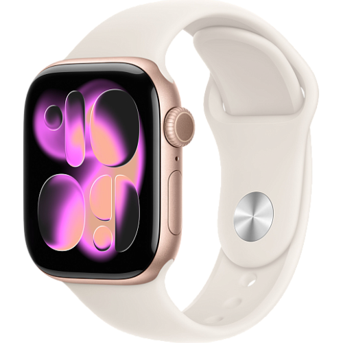 Apple Watch 11 46mm Sport Band (розовое золото/сияющая звезда)