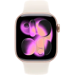 Apple Watch 11 42мм Спортивный ремешок (Розовое золото/Сияющая звезда)