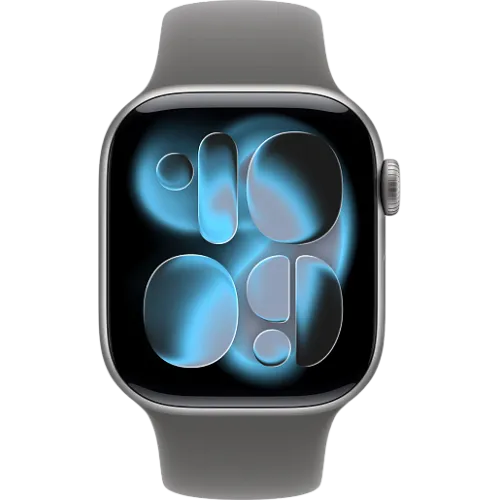 Apple Watch 11 42мм Спортивный ремешок (Серый космос/Серый)