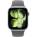 Apple Watch 11 46мм Спортивный ремешок (Серебристый/Серый)