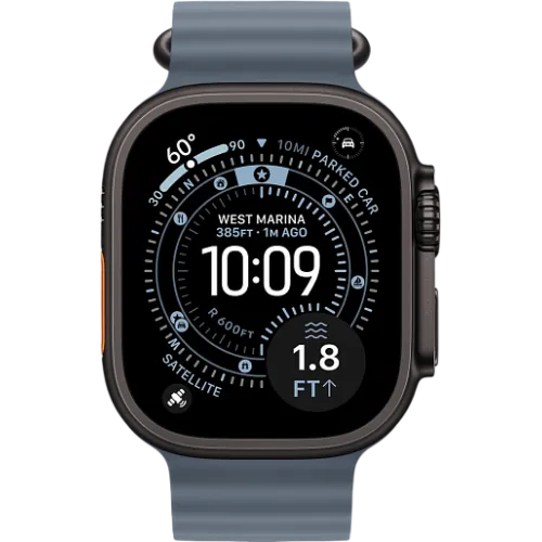 Apple Watch Ultra 3 49мм Океаническая петля (Чёрный/Синий)