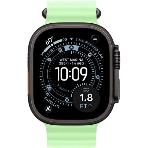 Apple Watch Ultra 3 49мм Океаническая петля (Чёрный/Зелёный)
