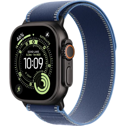 Apple Watch Ultra 3 49мм Походная петля (Чёрный/Синий)