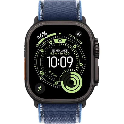 Apple Watch Ultra 3 49мм Походная петля (Чёрный/Синий)