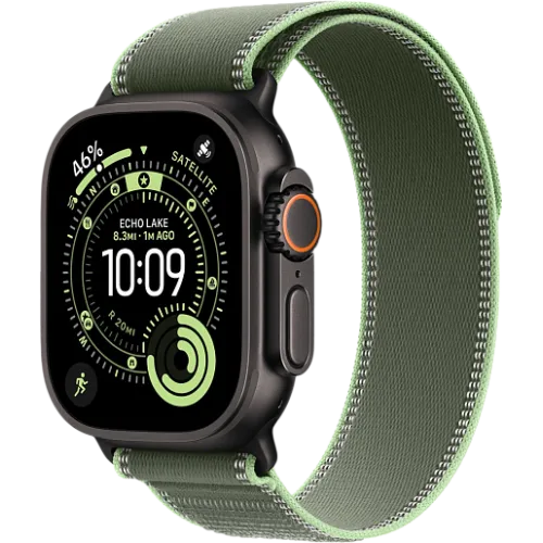 Apple Watch Ultra 3 49мм Походная петля (Чёрный/Зелёный)