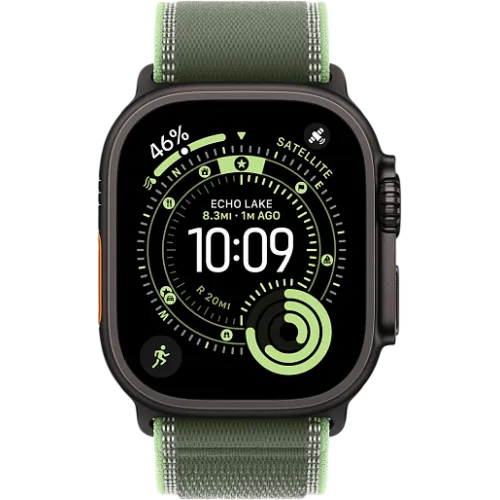 Apple Watch Ultra 3 49мм Походная петля (Чёрный/Зелёный)