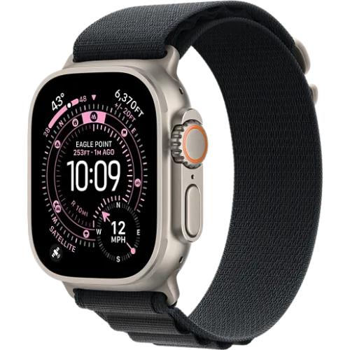 Apple Watch Ultra 3 49мм Альпийская петля (Натуральный титан/Чёрный)