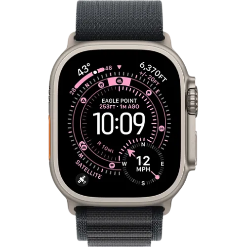 Apple Watch Ultra 3 49мм Альпийская петля (Натуральный титан/Чёрный)