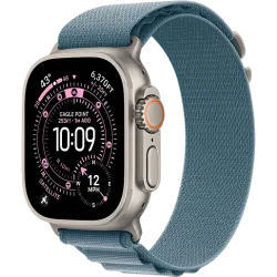 Apple Watch Ultra 3 49мм Альпийская петля (Натуральный титан/Голубой)