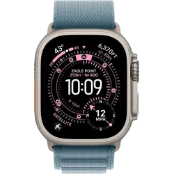 Apple Watch Ultra 3 49мм Альпийская петля (Натуральный титан/Голубой)