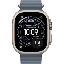 Apple Watch Ultra 3 49мм Океаническая петля (Натуральный титан/Синий)