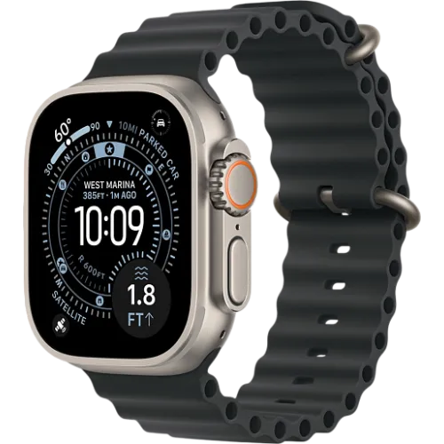 Apple Watch Ultra 3 49мм Океаническая петля (Натуральный титан/Чёрный)