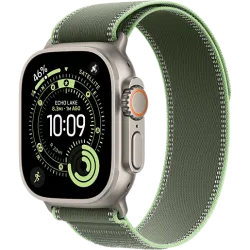 Apple Watch Ultra 3 49мм Походная петля (Натуральный титан/Зелёный)
