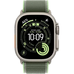 Apple Watch Ultra 3 49мм Походная петля (Натуральный титан/Зелёный)