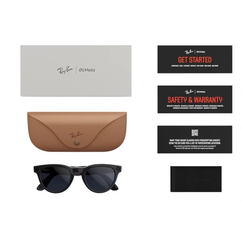 Умные очки Ray-Ban Meta* Headliner Gen 2 Shiny Black Солнцезащитные линзы G-15 Green