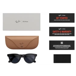 Умные очки Ray-Ban Meta* Headliner Gen 2 Shiny Black Фотохромные линзы Clear to Sapphire Transitions