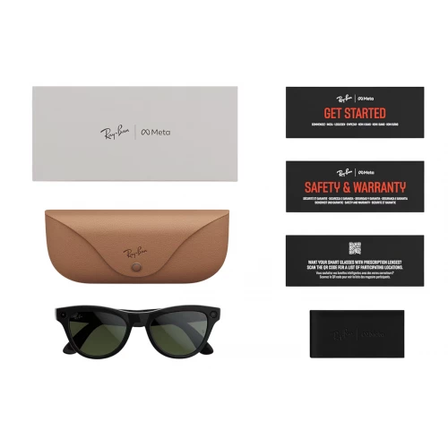 Умные очки Ray-Ban Meta* Skyler Gen 2 Shiny Black Солнцезащитные линзы G-15 Green
