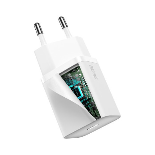 Сетевое зарядное устройство Baseus Super Si 20W с кабелем USB-C - Lightning Белое