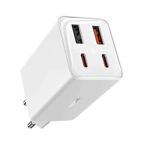 Сетевое зарядное устройство Baseus GaN5 Pro 65Вт Fast Charger 2 Type-C Белое