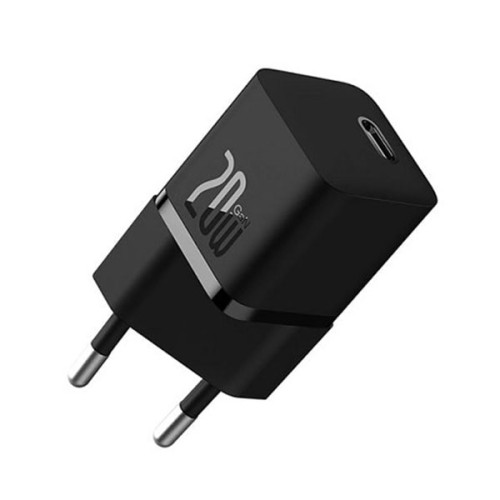 Сетевое зарядное устройство Baseus GaN5 1C 20 Вт + Кабель USB-C - USB-C Чёрное